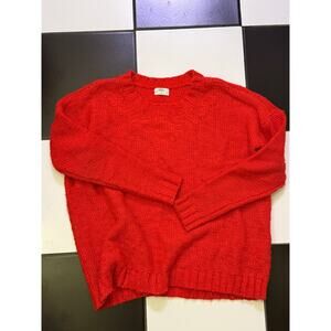 Madewell Wallace red wool-blend chunky knit sweater womens Size S